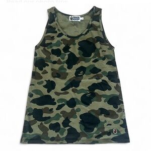 BAPE A Bathing ApeTank Top Green Camouflage Size S UNISEX Streetwear Authentic